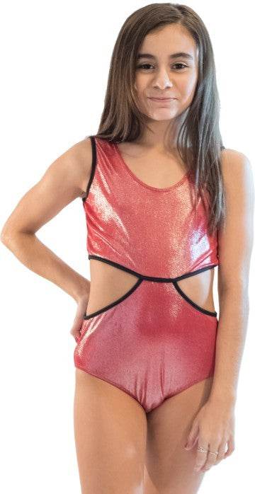 GIRL'S RED SHIMMER MONOKINI BATHING SUIT - Shop Style & More | Fresh Looks, Everyday Deals & Free Shipping