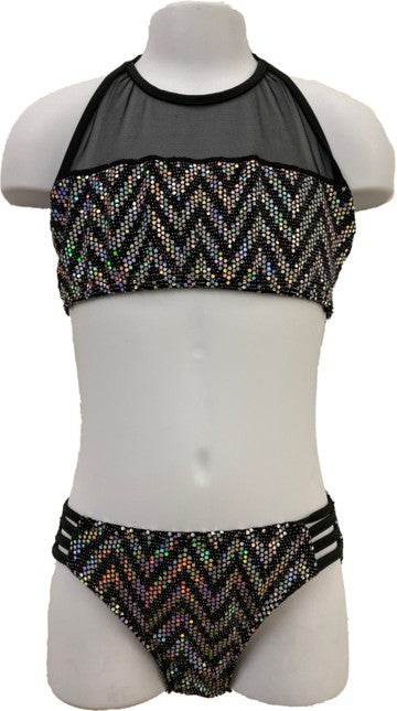 GIRL'S SPARKLE STRIPE TWO PIECE BATHING SUIT - Shop Style & More | Fresh Looks, Everyday Deals & Free Shipping