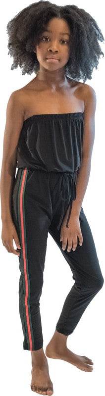 KIDS BLACK STRIPE SIDE JUMPSUIT - Shop Style & More | Fresh Looks, Everyday Deals & Free Shipping