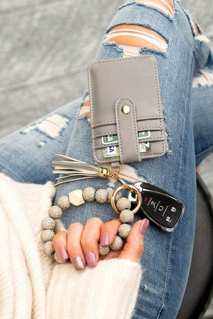 Leopard Beaded Key Ring Wallet Bracelet - Shop Style & More | Fresh Looks, Everyday Deals & Free Shipping