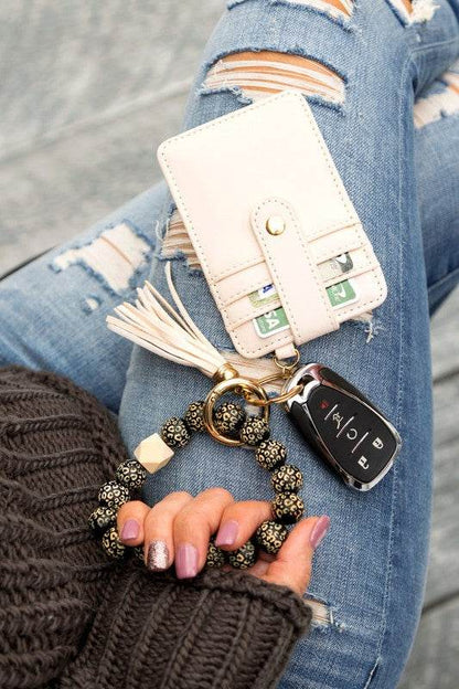 Leopard Beaded Key Ring Wallet Bracelet - Shop Style & More | Fresh Looks, Everyday Deals & Free Shipping