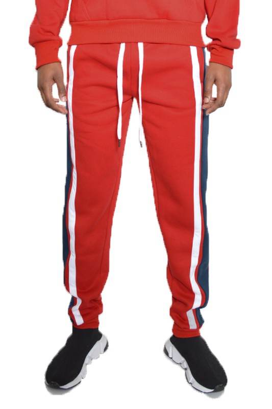 3 STRIPE COLOR BLOCK SWEAT PANTS - Shop Style & More | Fresh Looks, Everyday Deals & Free Shipping