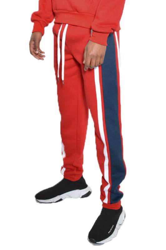 3 STRIPE COLOR BLOCK SWEAT PANTS - Shop Style & More | Fresh Looks, Everyday Deals & Free Shipping