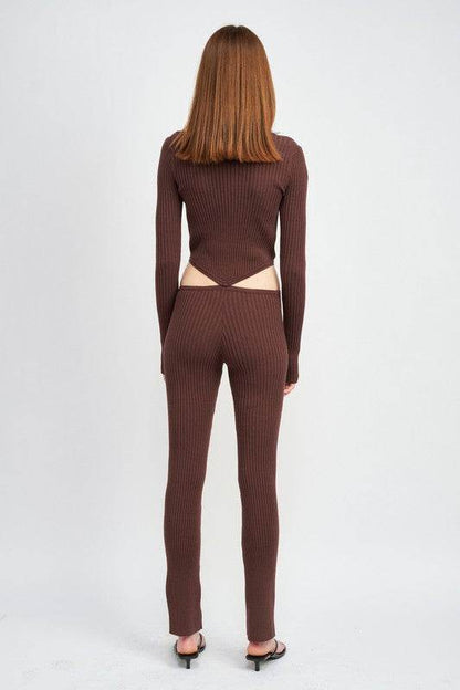 LONG SLEEVE BUTTON UP JUMPSUIT WITH SIDE CUT OUTS - Shop Style & More | Fresh Looks, Everyday Deals & Free Shipping