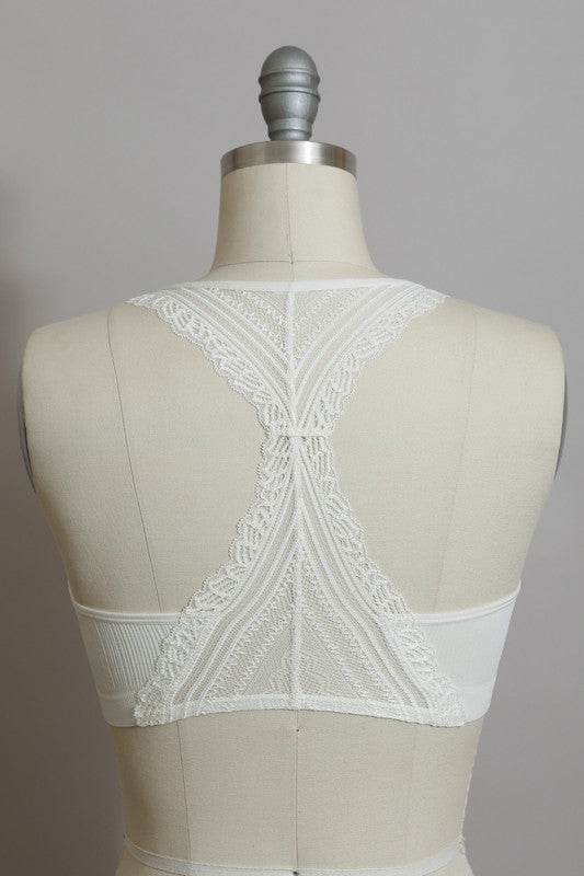 Seamless Front Lace Racerback Bralette - Shop Style & More | Fresh Looks, Everyday Deals & Free Shipping
