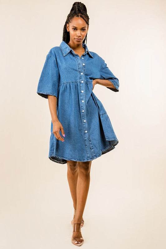 WOMEN FASHION DENIM DRESS - Shop Style & More | Fresh Looks, Everyday Deals & Free Shipping