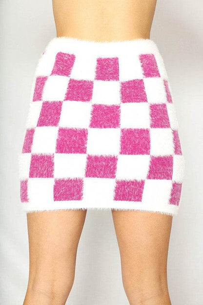 Fuzzy checkered skirt - Shop Style & More | Fresh Looks, Everyday Deals & Free Shipping