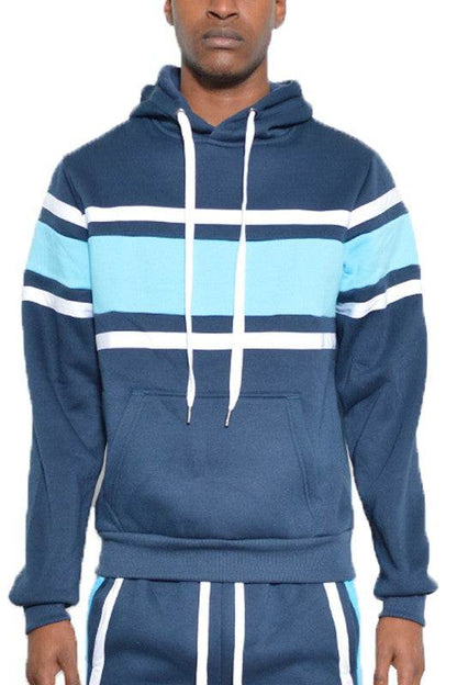 SOLID WITH THREE STRIPE PULLOVER HOODIE - Shop Style & More | Fresh Looks, Everyday Deals & Free Shipping