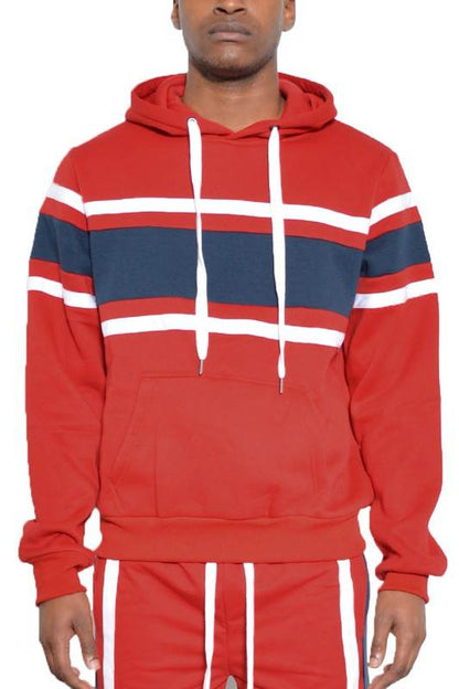 SOLID WITH THREE STRIPE PULLOVER HOODIE - Shop Style & More | Fresh Looks, Everyday Deals & Free Shipping