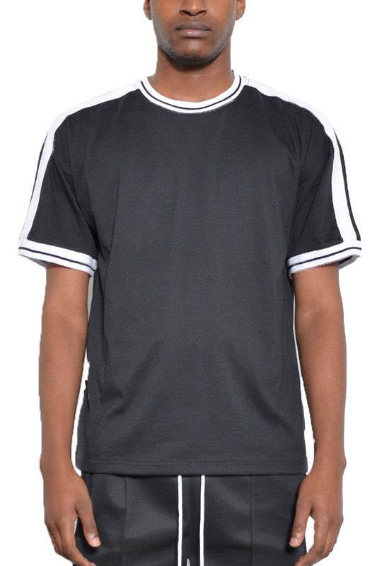Striped Tape Short Sleeve T-shirt - Shop Style & More | Fresh Looks, Everyday Deals & Free Shipping