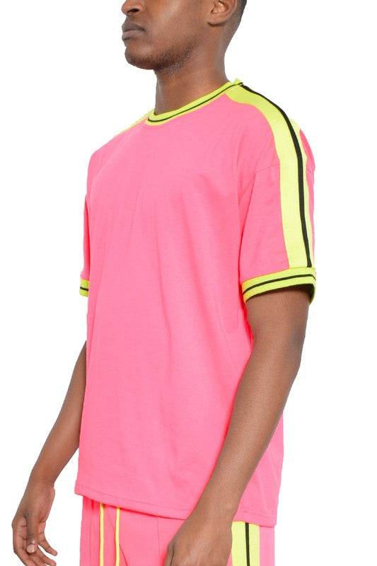 Striped Tape Short Sleeve T-shirt - Shop Style & More | Fresh Looks, Everyday Deals & Free Shipping