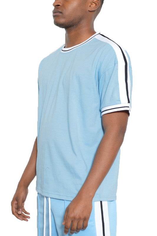 STRIPED TAPE SHORT SLEEVE TSHIRT - Shop Style & More | Fresh Looks, Everyday Deals & Free Shipping
