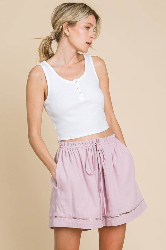 Cotton Bleu by Nu Lab High Waist Drawstring Shorts - Shop Style & More | Fresh Looks, Everyday Deals & Free Shipping