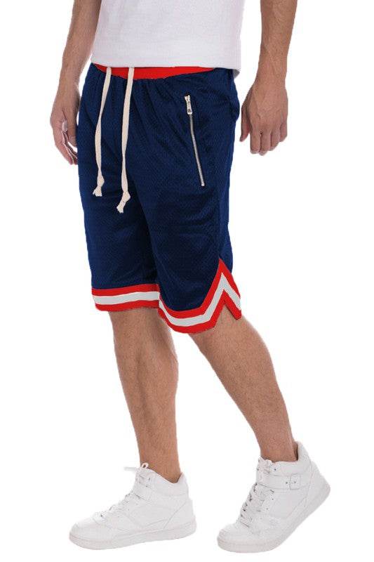 STRIPED BAND SOLID BASKETBALL SHORTS - Shop Style & More | Fresh Looks, Everyday Deals & Free Shipping