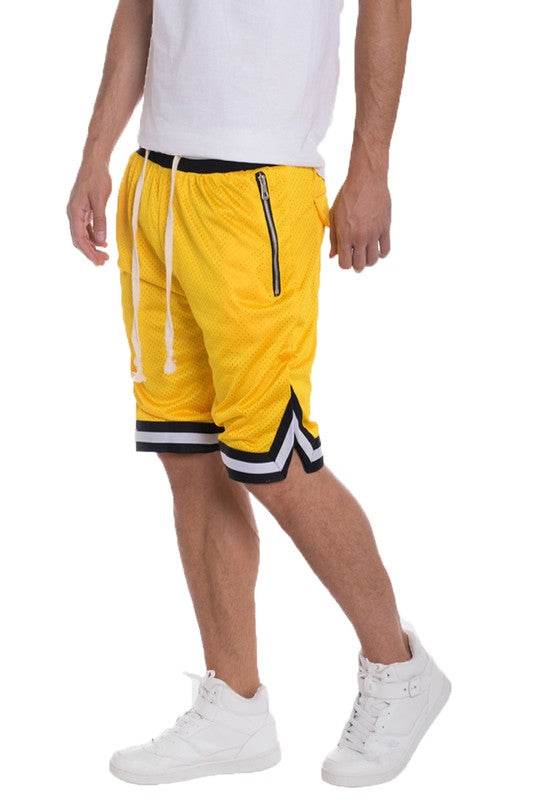 STRIPED BAND SOLID BASKETBALL SHORTS - Shop Style & More | Fresh Looks, Everyday Deals & Free Shipping