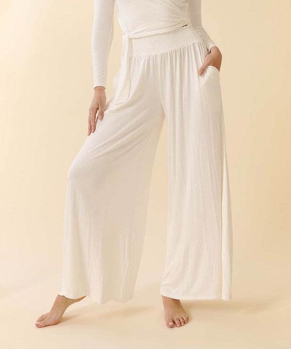 SMOCK ELASTIC WAIST MAXI PALAZZO - Shop Style & More | Fresh Looks, Everyday Deals & Free Shipping