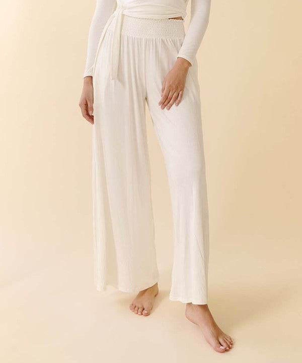 SMOCK ELASTIC WAIST MAXI PALAZZO - Shop Style & More | Fresh Looks, Everyday Deals & Free Shipping