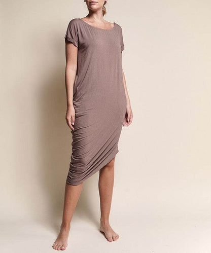 BAMBOO ASYMMETRIC DOLMAN DRESS WITH POCKETS - Shop Style & More | Fresh Looks, Everyday Deals & Free Shipping