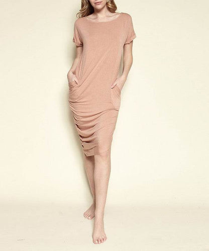 BAMBOO ASYMMETRIC DOLMAN DRESS WITH POCKETS - Shop Style & More | Fresh Looks, Everyday Deals & Free Shipping