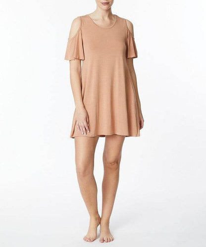 BAMBOO COLD SHOULDER FLARE DRESS - Shop Style & More | Fresh Looks, Everyday Deals & Free Shipping