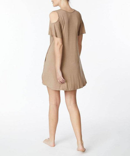 BAMBOO COLD SHOULDER FLARE DRESS - Shop Style & More | Fresh Looks, Everyday Deals & Free Shipping