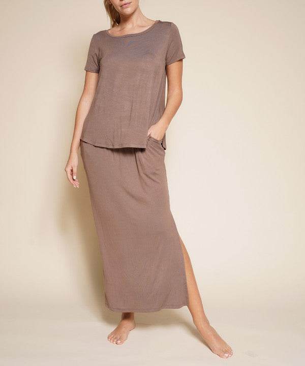 BAMBOO CASUAL LONG SKIRT WITH POCKETS - Shop Style & More | Fresh Looks, Everyday Deals & Free Shipping