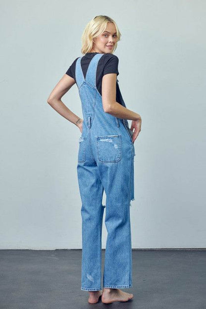 Pocket Patched Ripped Denim Overalls - Shop Style & More | Fresh Looks, Everyday Deals & Free Shipping