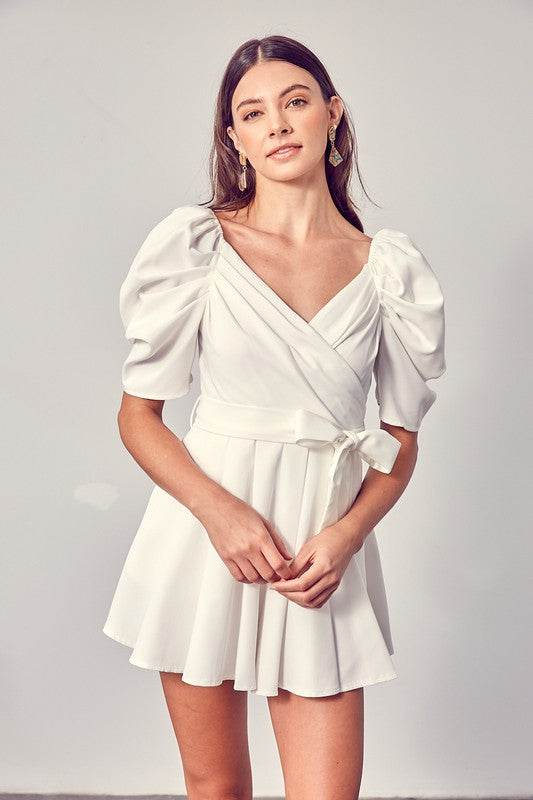 Wrap Front Side Tie Romper - Shop Style & More | Fresh Looks, Everyday Deals & Free Shipping