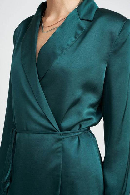 WRAPPED BLAZER MINI DRESS WITH DRAWSTRING - Shop Style & More | Fresh Looks, Everyday Deals & Free Shipping