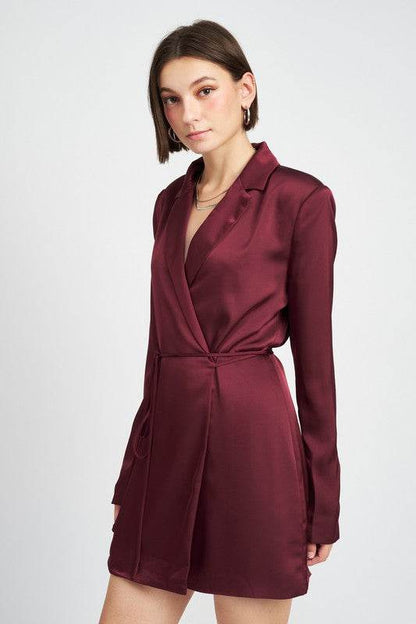 WRAPPED BLAZER MINI DRESS WITH DRAWSTRING - Shop Style & More | Fresh Looks, Everyday Deals & Free Shipping