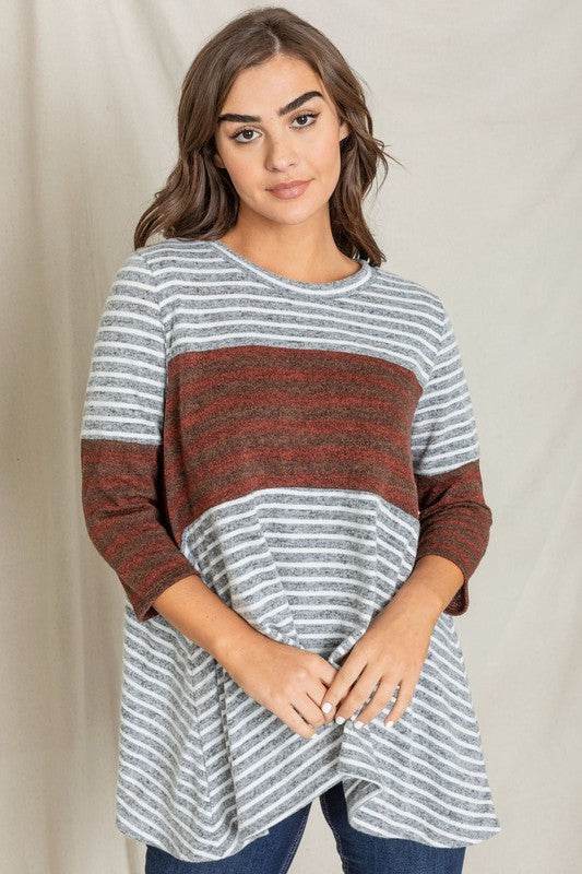 Stripe Panel A Line Tunic - Shop Style & More | Fresh Looks, Everyday Deals & Free Shipping