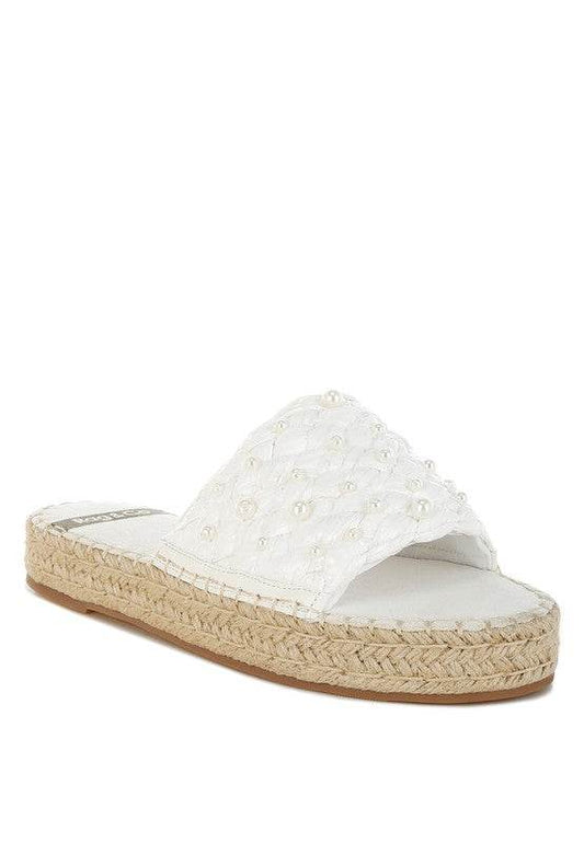 Yakna Pearl Embellished Woven Flats - Shop Style & More | Fresh Looks, Everyday Deals & Free Shipping