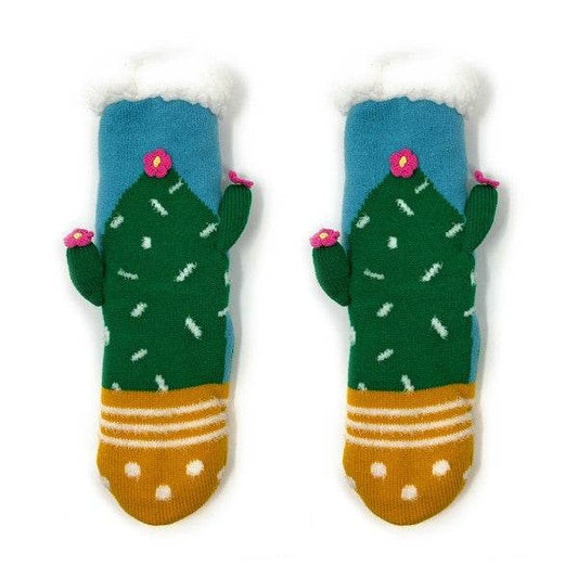 Kids Sherpa Slipper Sock - Cactus Hugs - Shop Style & More | Fresh Looks, Everyday Deals & Free Shipping