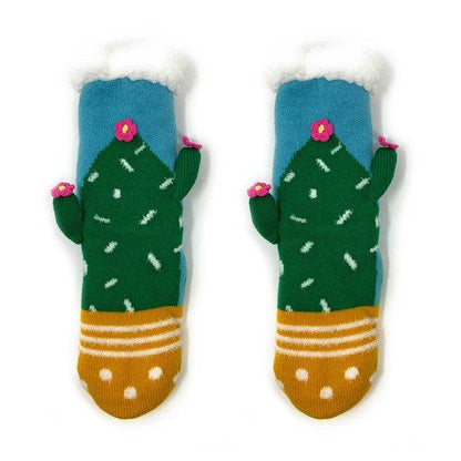 Kids Sherpa Slipper Sock - Cactus Hugs - Shop Style & More | Fresh Looks, Everyday Deals & Free Shipping
