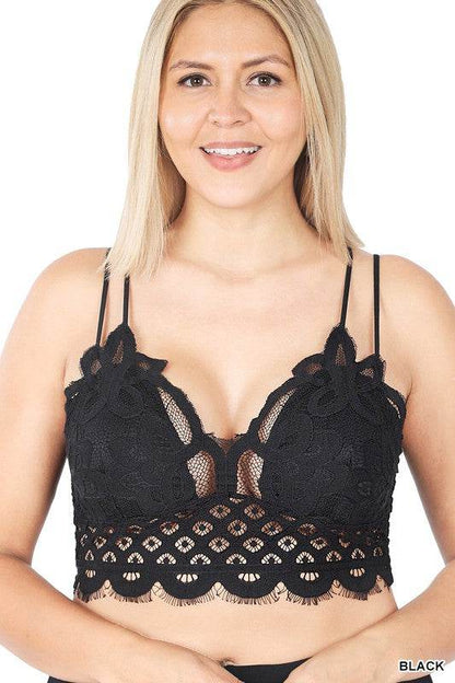 Plus Crochet Lace Bralette with Bra Pads - Shop Style & More | Fresh Looks, Everyday Deals & Free Shipping