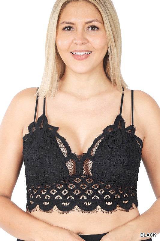 Plus Crochet Lace Bralette with Bra Pads - Shop Style & More | Fresh Looks, Everyday Deals & Free Shipping