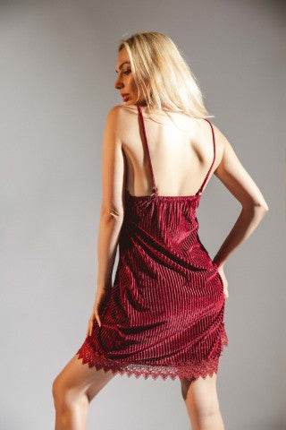 Burgundy Velvet Velour Nightgown - Shop Style & More | Fresh Looks, Everyday Deals & Free Shipping