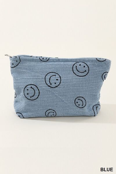 Zenana Corduroy Smile Clutch Bag Dusty Blue One Size Bags