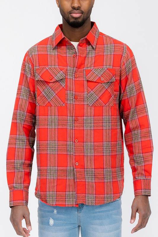 LONG SLEEVE FLANNEL FULL PLAID CHECKERED SHIRT - Shop Style & More | Fresh Looks, Everyday Deals & Free Shipping