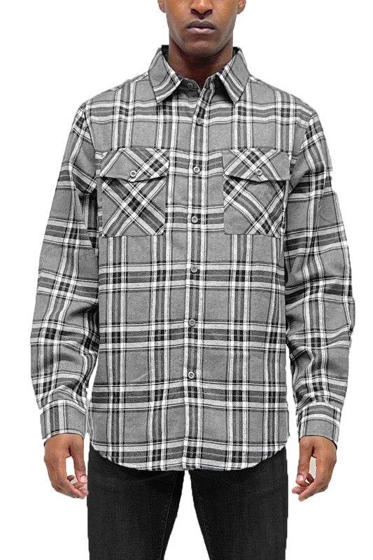 LONG SLEEVE FLANNEL FULL PLAID CHECKERED SHIRT - Shop Style & More | Fresh Looks, Everyday Deals & Free Shipping