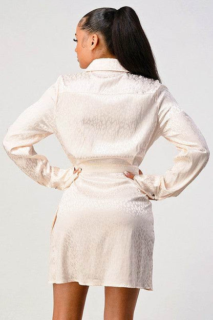 Leopard print wrap double pocket shirt dress - Shop Style & More | Fresh Looks, Everyday Deals & Free Shipping