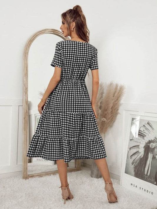 Twist Cut Out Ruffle Hem Dress - Shop Style & More | Fresh Looks, Everyday Deals & Free Shipping