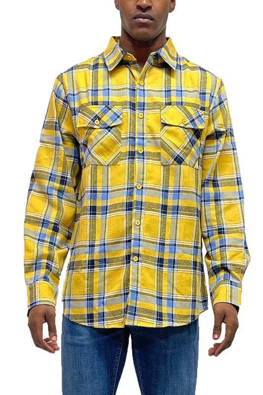 LONG SLEEVE FLANNEL FULL PLAID CHECKERED SHIRT - Shop Style & More | Fresh Looks, Everyday Deals & Free Shipping