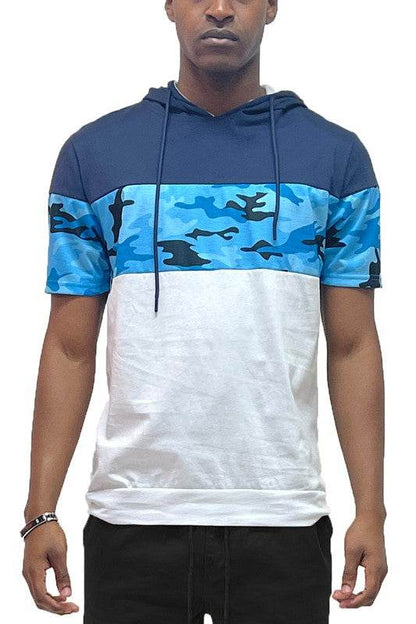 Camo and Solid Design Block Hooded Shirt - Shop Style & More | Fresh Looks, Everyday Deals & Free Shipping