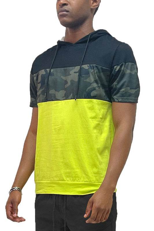 Camo and Solid Design Block Hooded Shirt - Shop Style & More | Fresh Looks, Everyday Deals & Free Shipping