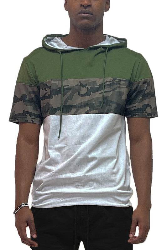 Camo and Solid Design Block Hooded Shirt - Shop Style & More | Fresh Looks, Everyday Deals & Free Shipping