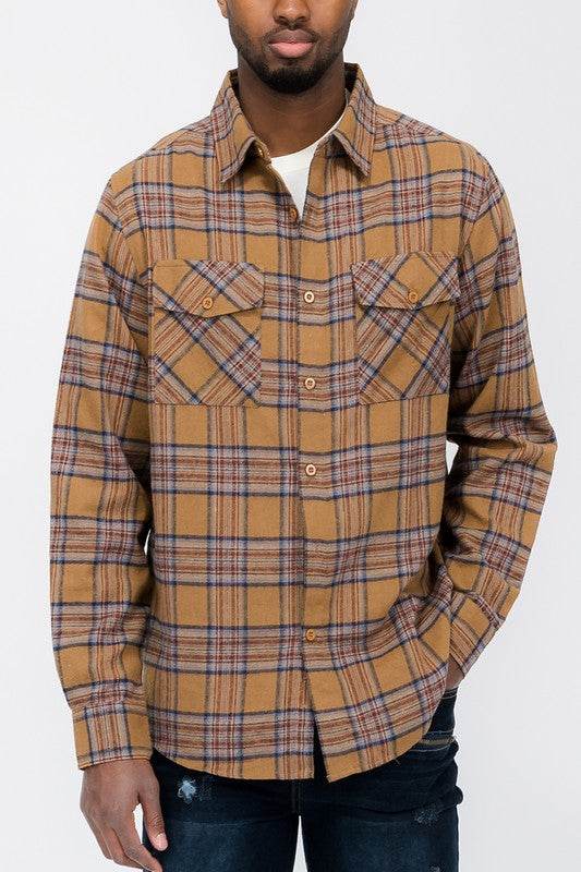 LONG SLEEVE FLANNEL FULL PLAID CHECKERED SHIRT - Shop Style & More | Fresh Looks, Everyday Deals & Free Shipping