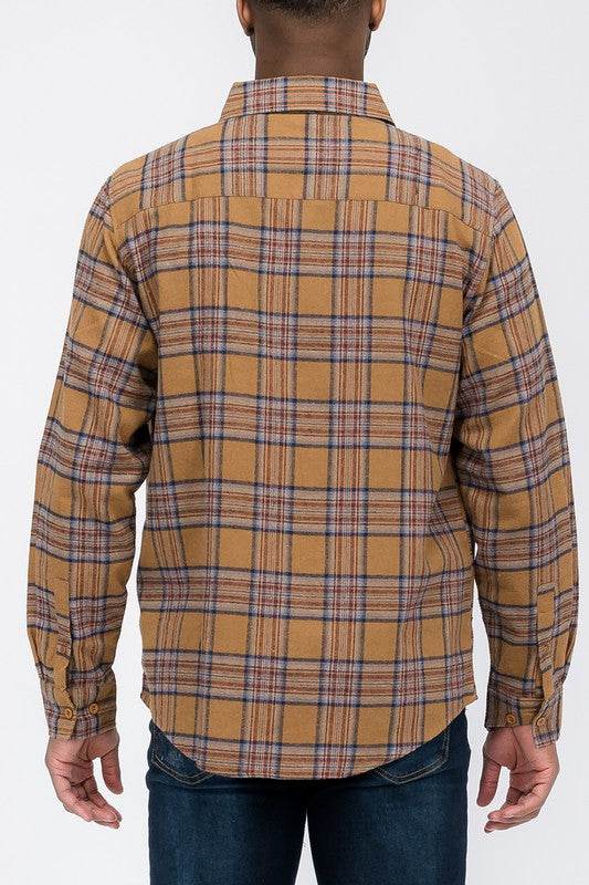 LONG SLEEVE FLANNEL FULL PLAID CHECKERED SHIRT - Shop Style & More | Fresh Looks, Everyday Deals & Free Shipping