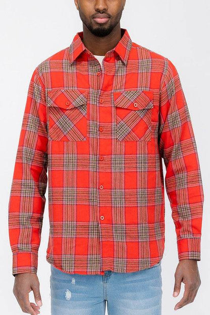 LONG SLEEVE FLANNEL FULL PLAID CHECKERED SHIRT - Shop Style & More | Fresh Looks, Everyday Deals & Free Shipping