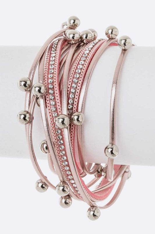 Beaded Double Wrap Metallic Bracelet - Shop Style & More | Fresh Looks, Everyday Deals & Free Shipping